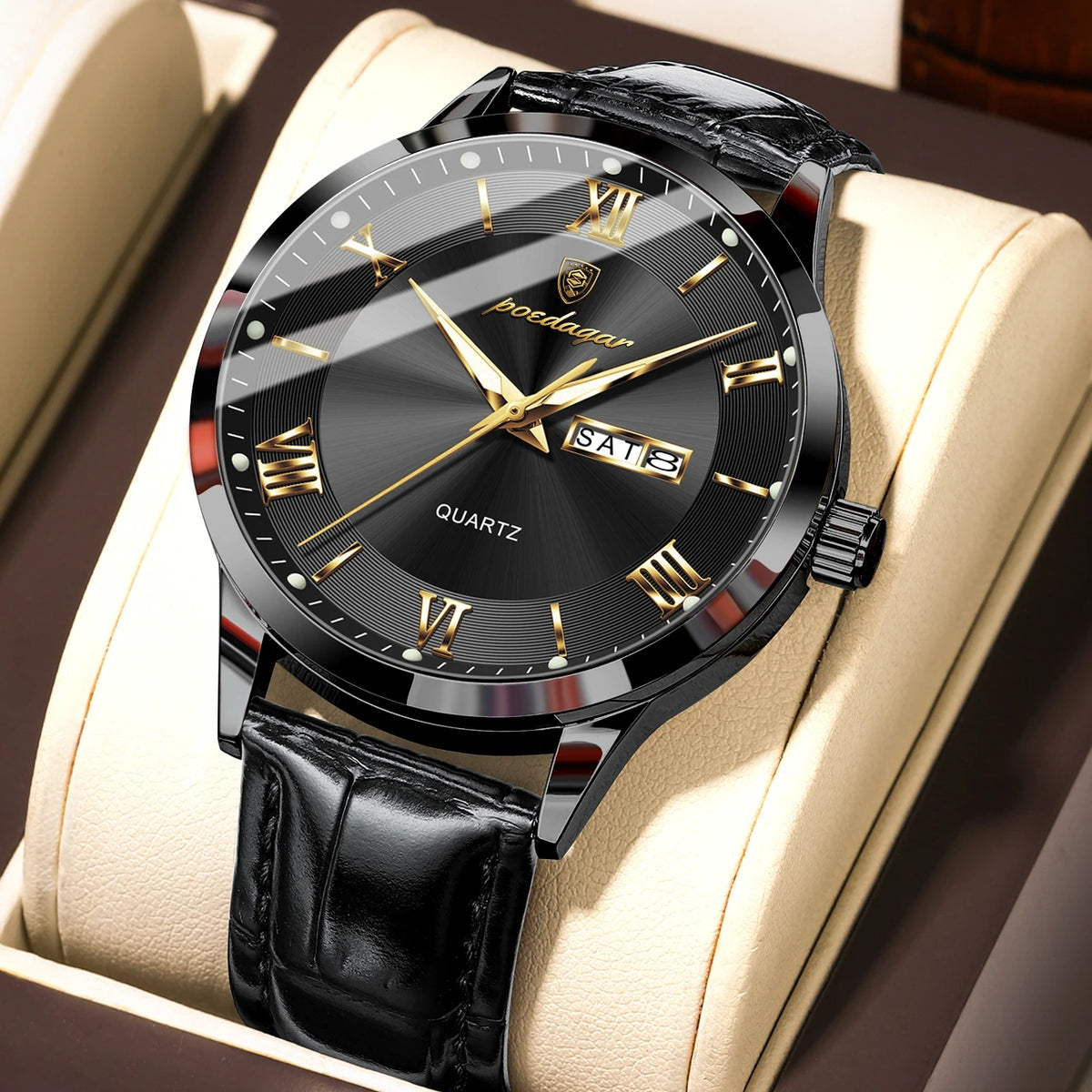 Men's Leather Watch (Ref. 978-D)