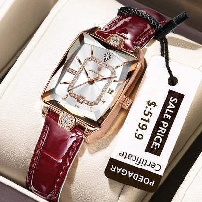 Women's Rectangle Leather Watch