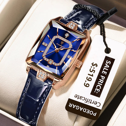 Women's Rectangle Leather Watch