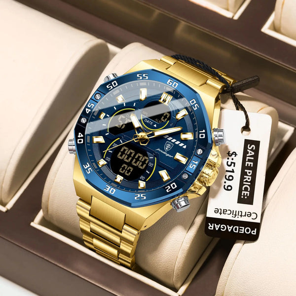 Men's Stainless Steel Chronograph Watch, Complete Calendar