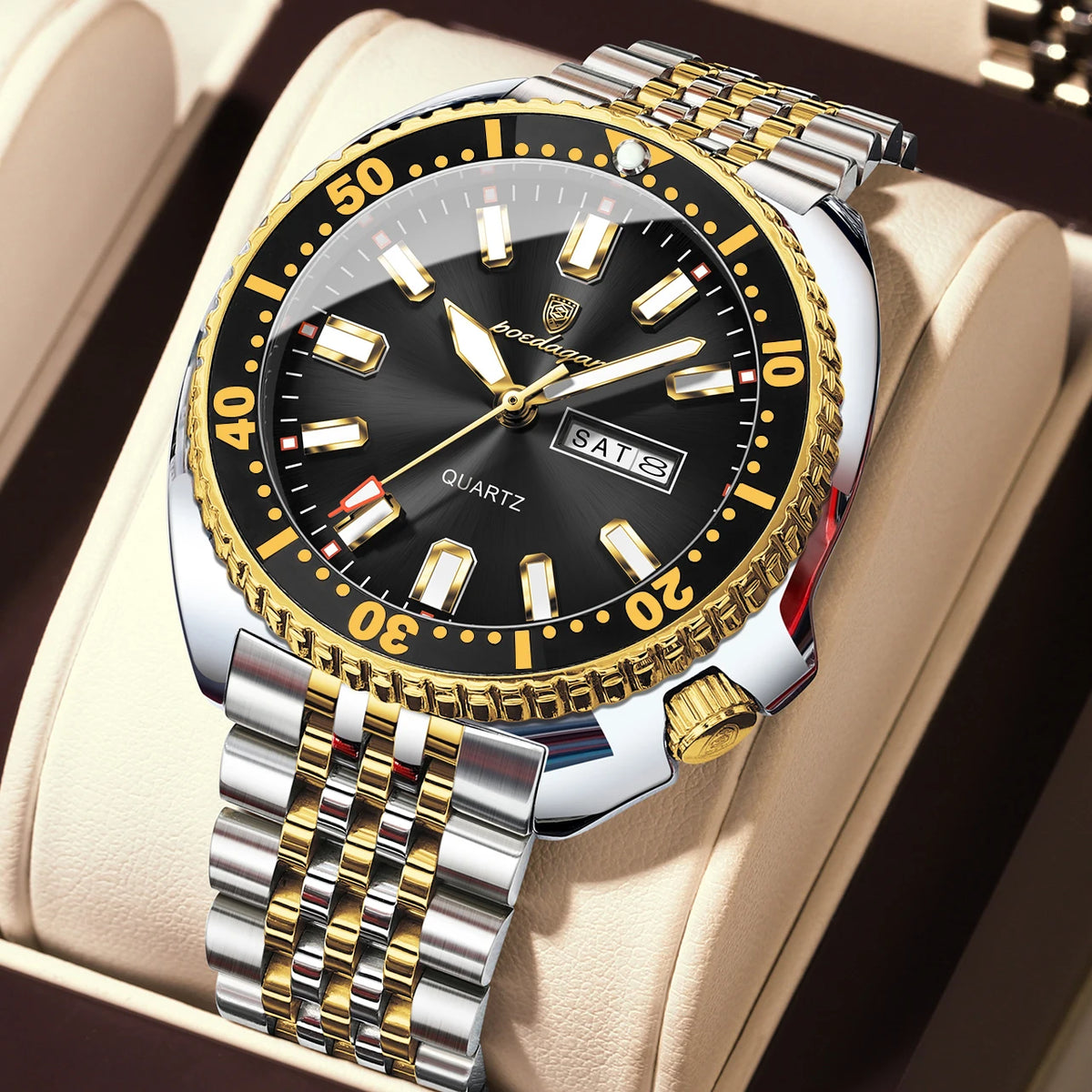Men's Stainless Steel Watch, Week Display (Ref. 682-A)