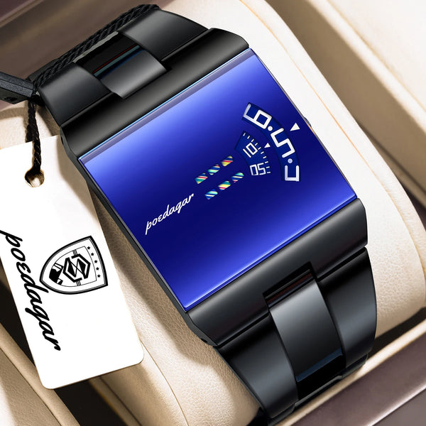 Men's Rectangle Stainless Steel Watch