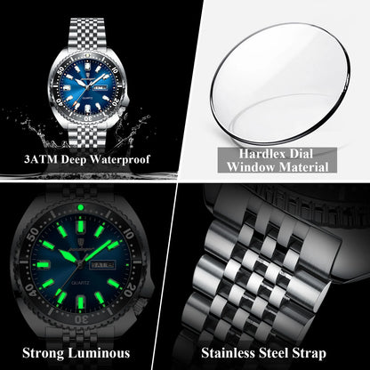 Men's Stainless Steel Watch, Week Display (Ref. 682-A)
