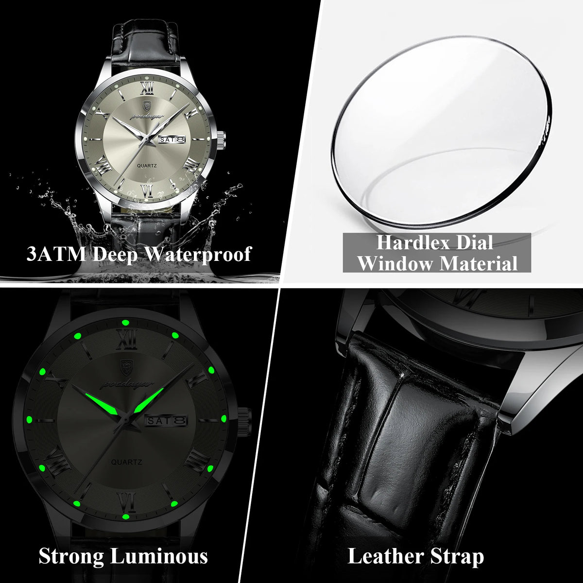 Men's Leather Watch (Ref. 978-D)