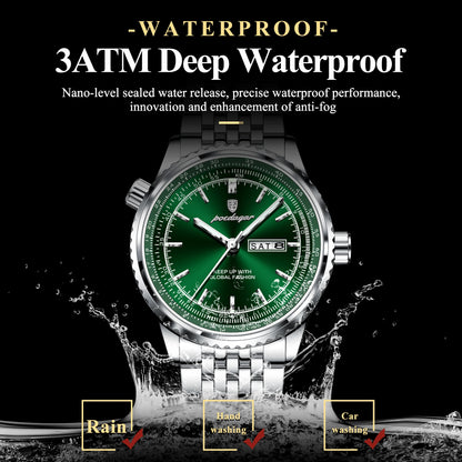 Men's Stainless Steel Watch, Week Display (Ref. 673)