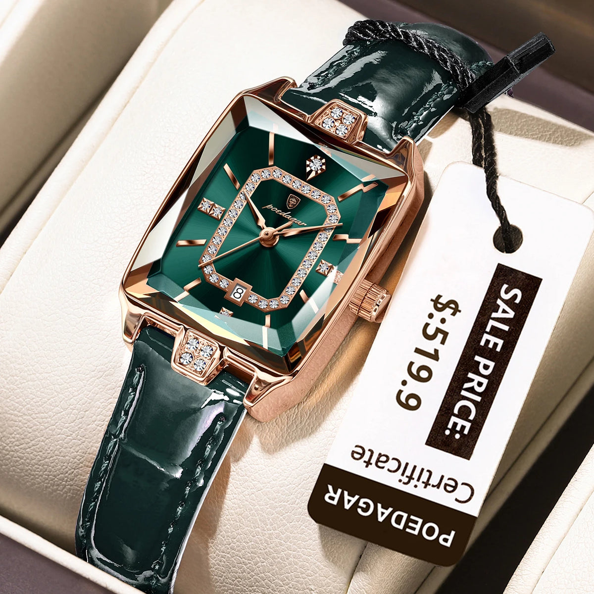 Women's Rectangle Leather Watch
