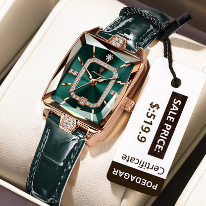 Women's Rectangle Leather Watch