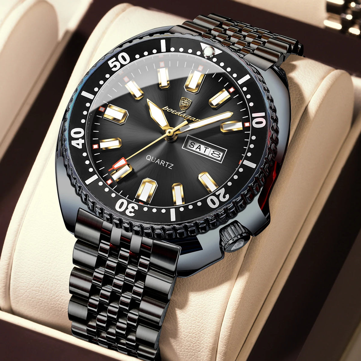 Men's Stainless Steel Watch, Week Display (Ref. 682-A)