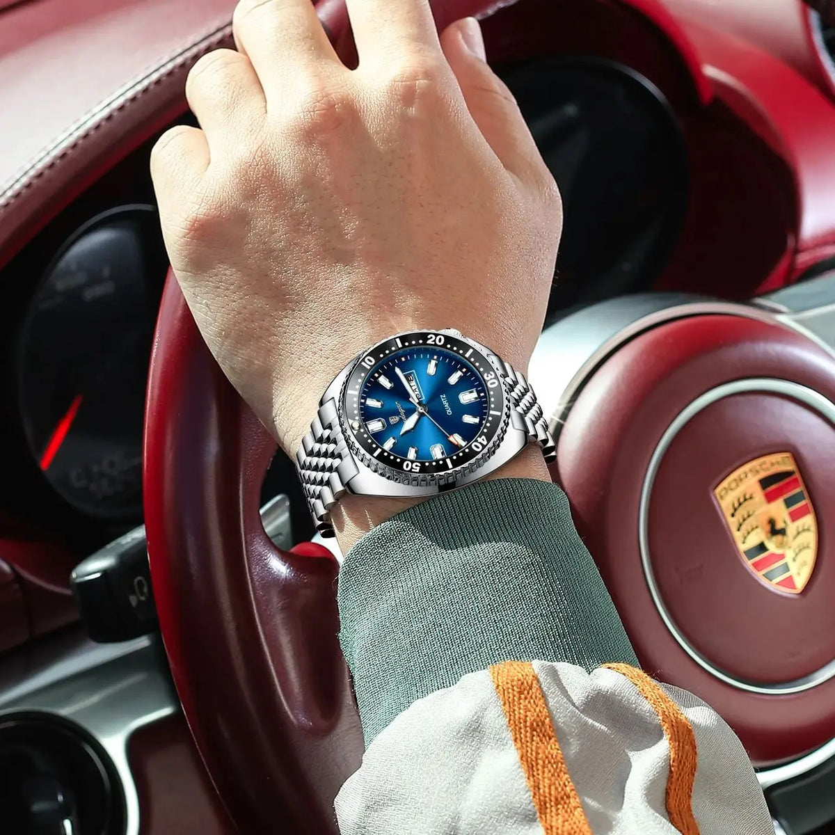 Men's Stainless Steel Watch, Week Display (Ref. 682-A)