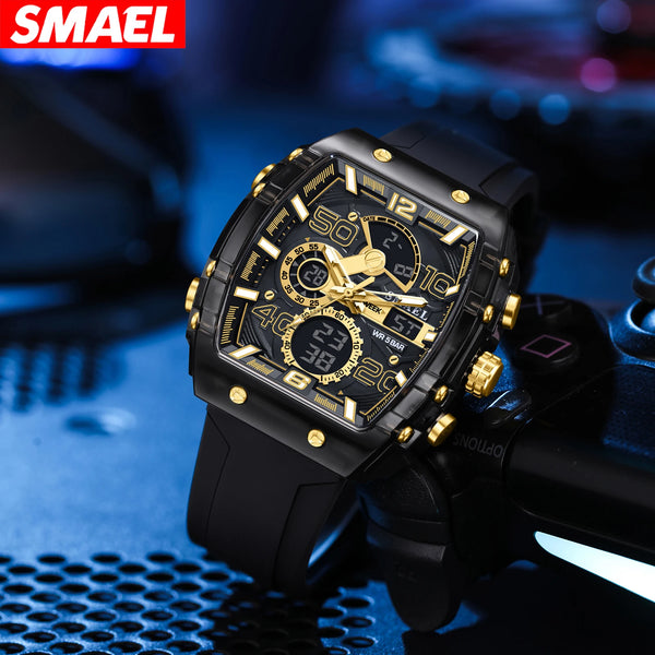 SMAEL Men's Tonneau Dual-Display Sport Watch (Ref. 8109)
