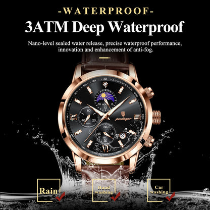 Men's Leather Chronograph Watch