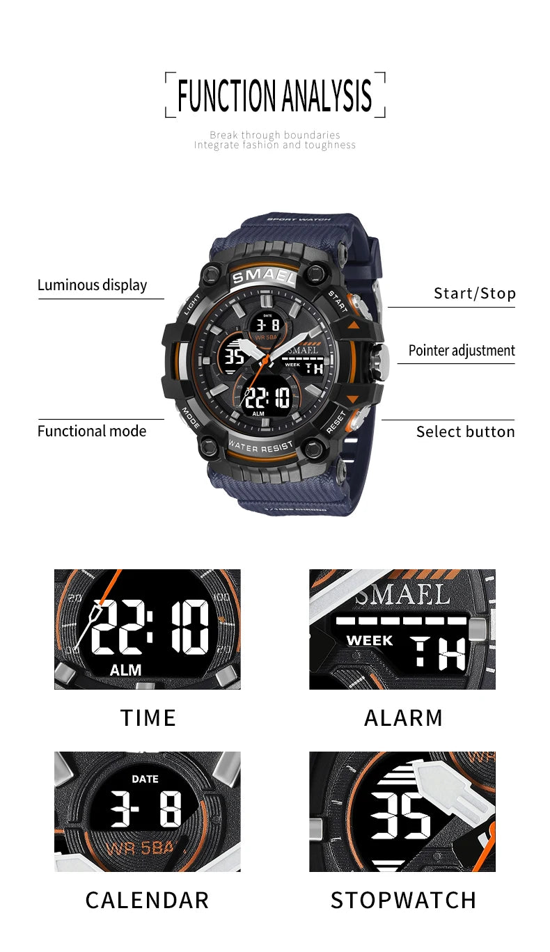 SMAEL Men's Dual-Display Sport Watch (Ref. 8079)