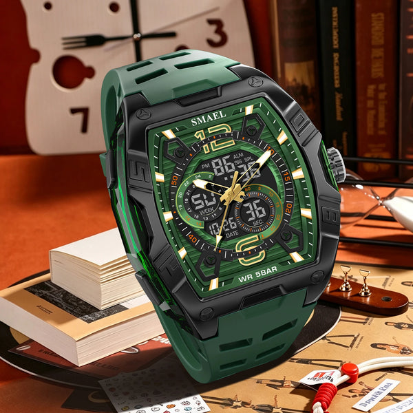 SMAEL Men's Tonneau Dual-Display Sport Watch (Ref. 8142)