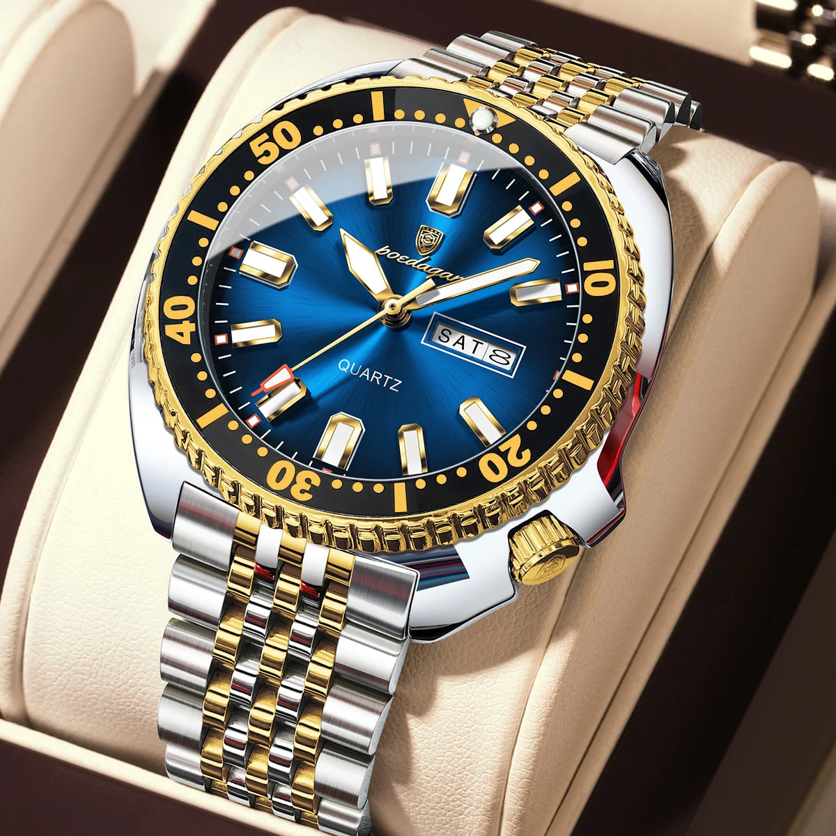 Men's Stainless Steel Watch, Week Display (Ref. 682-A)
