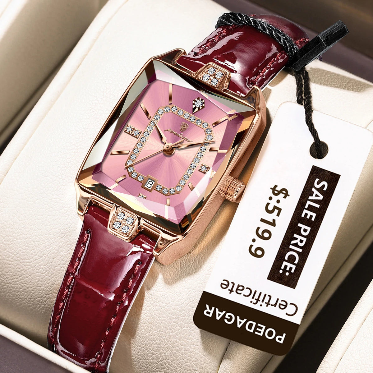 Women's Rectangle Leather Watch
