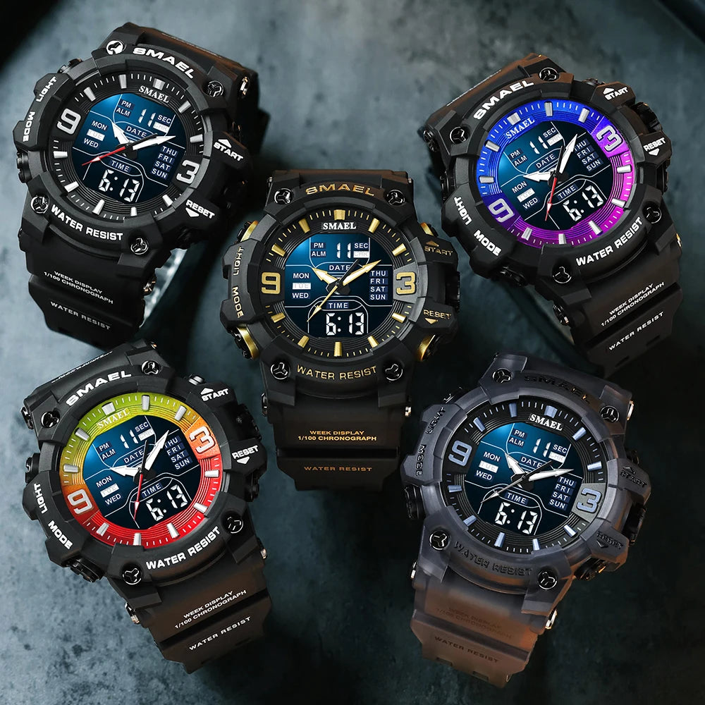 SMAEL Men's Oval Dual-Display Sport Watch (Ref. 8049B)