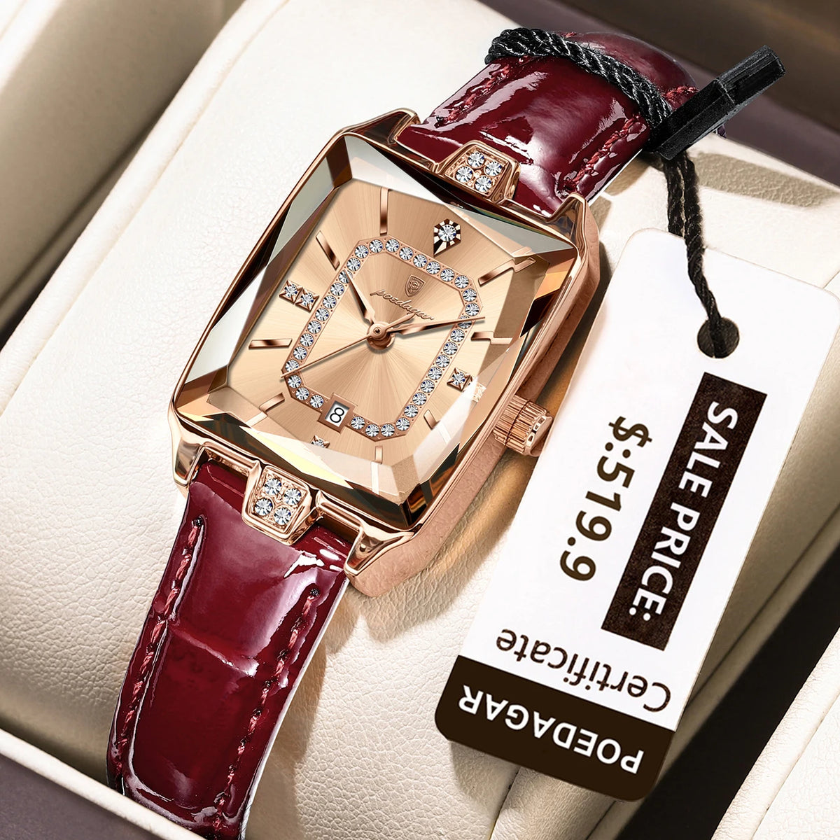 Women's Rectangle Leather Watch