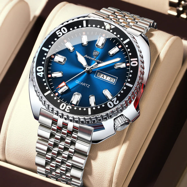 Men's Stainless Steel Watch, Week Display (Ref. 682-A)