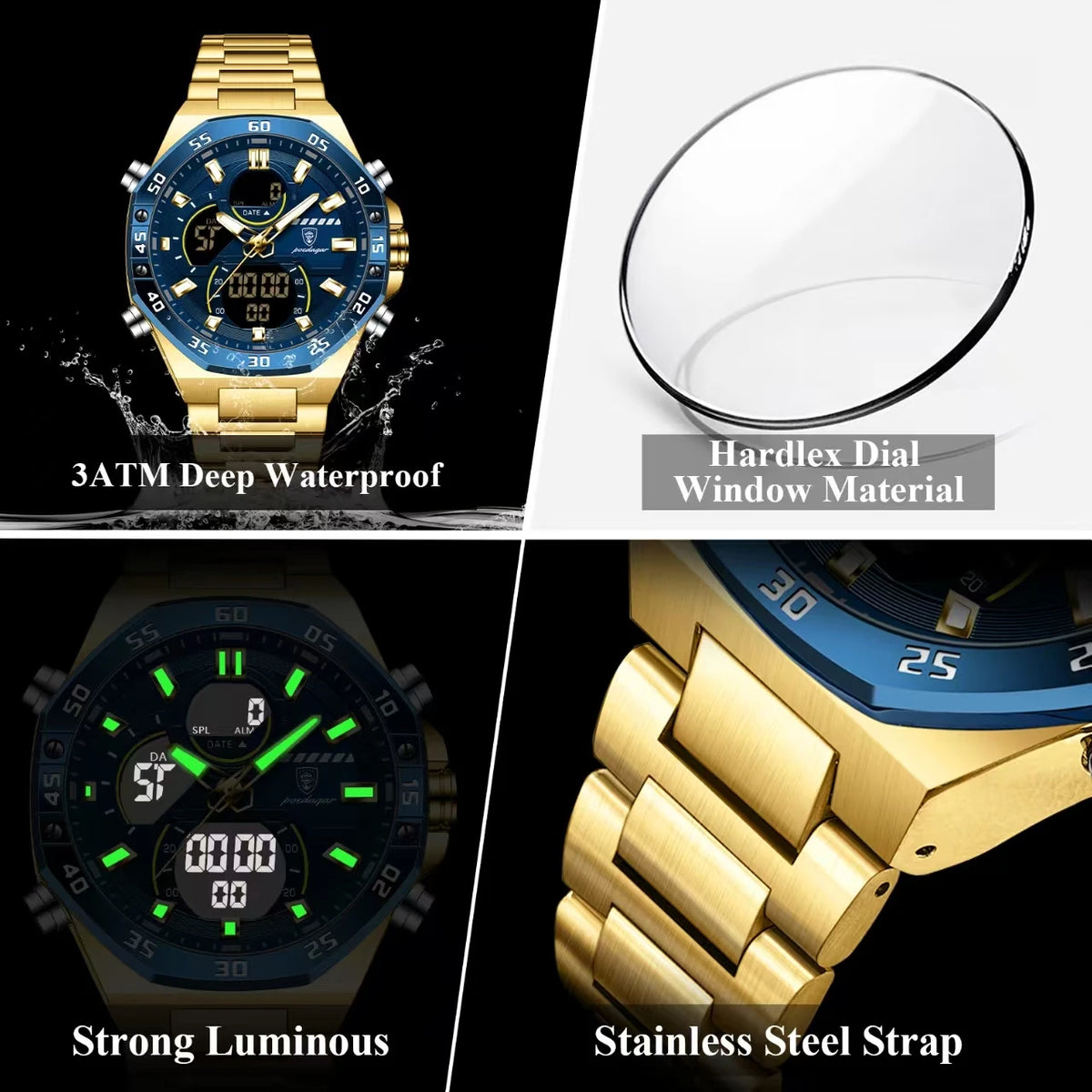 Men's Stainless Steel Chronograph Watch, Complete Calendar