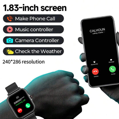 1.83" Smart Watch with Bluetooth Calling - Fitness & Sleep Tracker