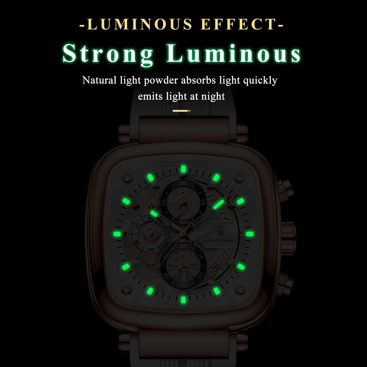 Men's Square Silicone Chronograph Watch (Ref. 849)