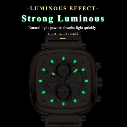 Men's Square Silicone Chronograph Watch (Ref. 849)