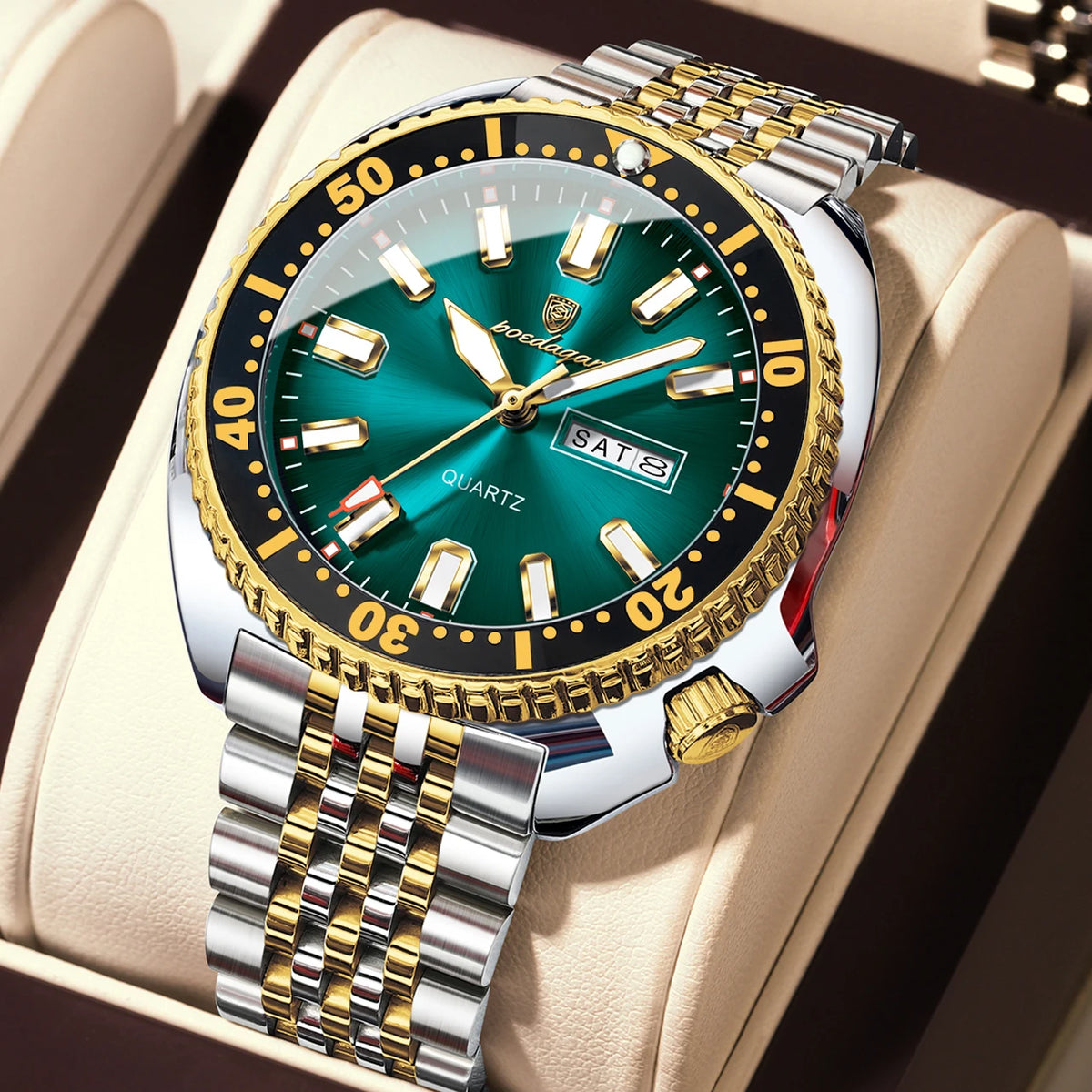Men's Stainless Steel Watch, Week Display (Ref. 682-A)