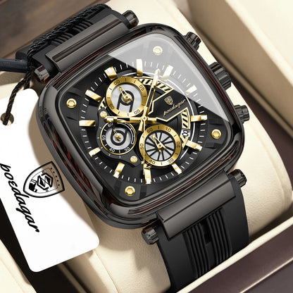 Men's Square Silicone Chronograph Watch (Ref. 849)