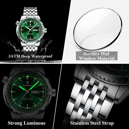 Men's Stainless Steel Watch, Week Display (Ref. 673)