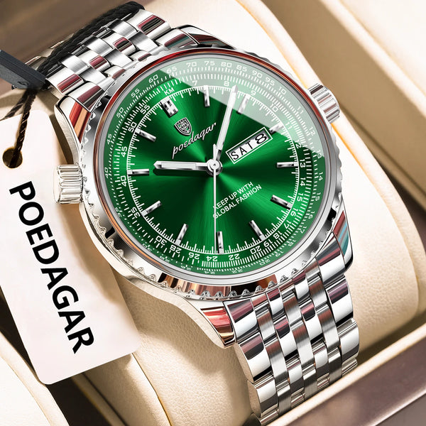 Men's Stainless Steel Watch, Week Display (Ref. 673)