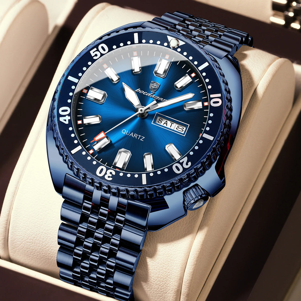 Men's Stainless Steel Watch, Week Display (Ref. 682-A)