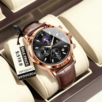 Men's Leather Chronograph Watch