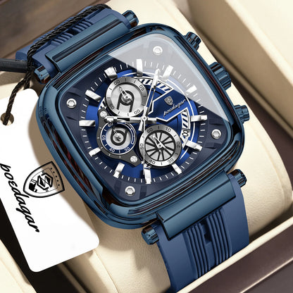 Men's Square Silicone Chronograph Watch (Ref. 849)