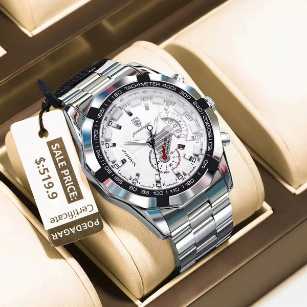 Men's Stainless Steel Watch, Complete Calendar (Ref. 1801)