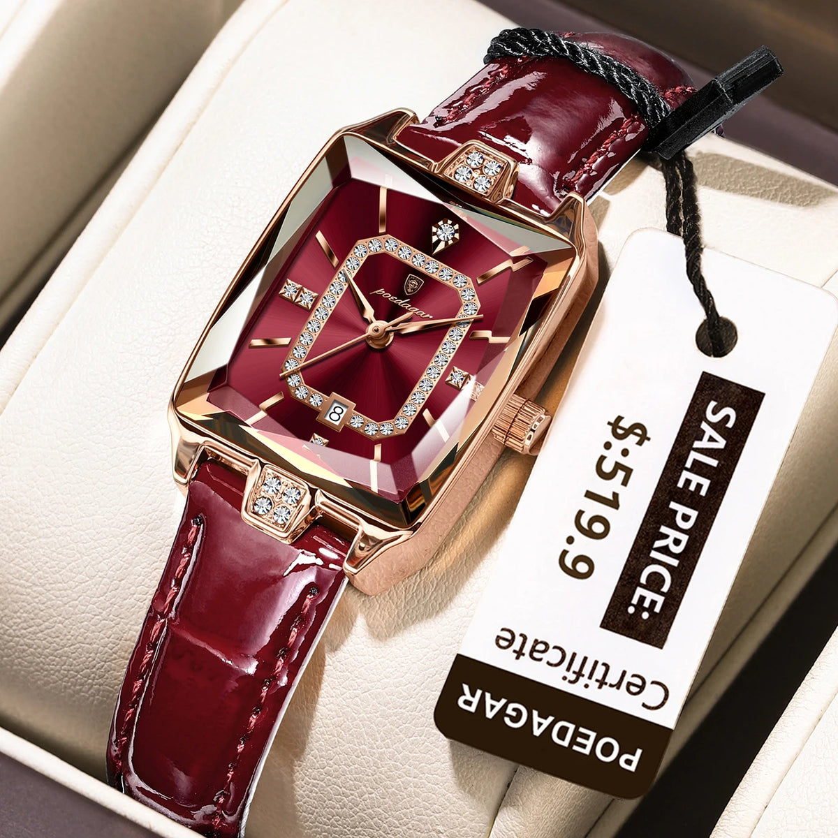 Women's Rectangle Leather Watch