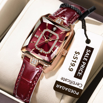 Women's Rectangle Leather Watch